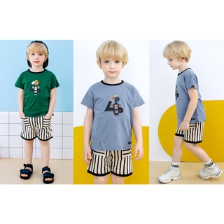 Bộ ngắn tay bé trai Hàn Quốc 💖 Bộ quần áo mùa hè cho bé trai từ 1-14 tuổi