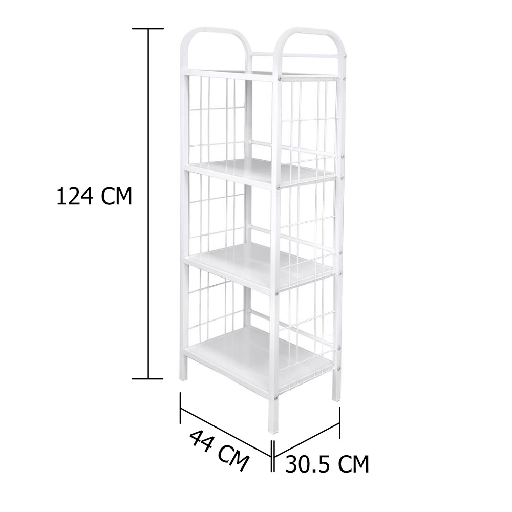HomeBase STACKO Kệ 4 tầng bằng thép AMAS Thái Lan W44xH124xD30.5cm màu trắng