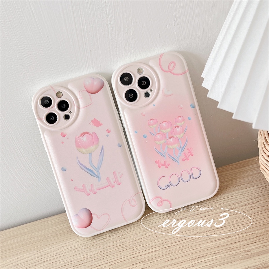 Ốp Điện Thoại Mềm Họa Tiết Hoa Màu Hồng Bảo Vệ Ống Kính Máy Ảnh Cho iPhone 14 13 12 11 Pro Max SE2020 X XR Xs Max 7 8 Plus
