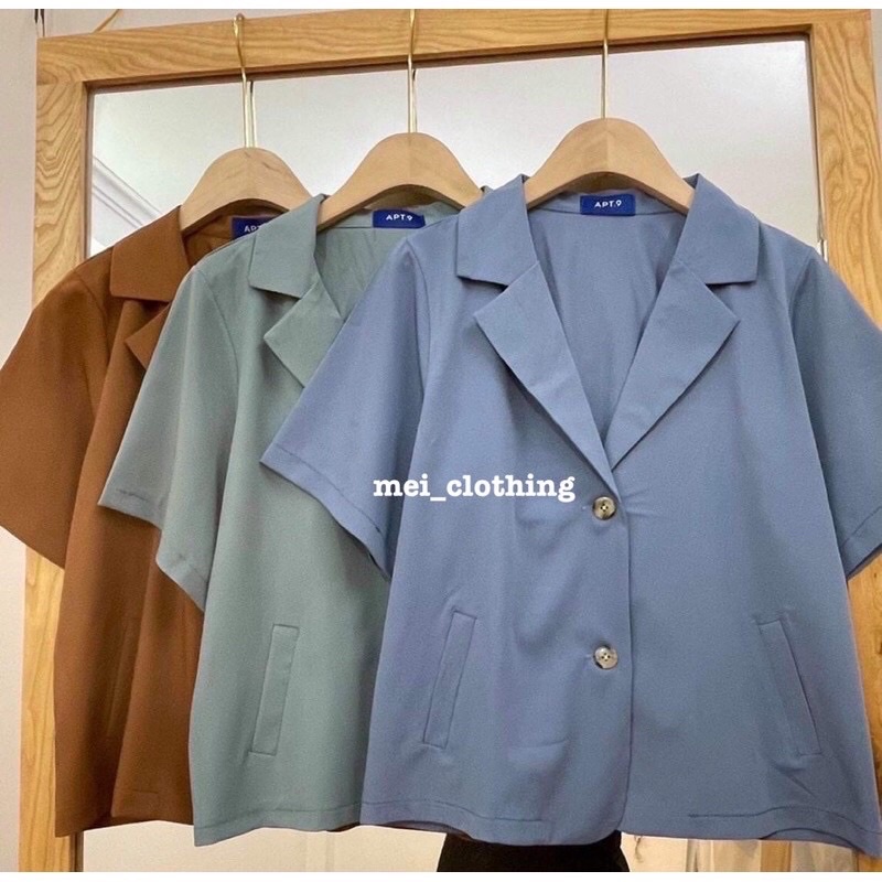 Áo blazer trơn cộc tay túi chéo nhiều màu/ Áo vest nữ dáng ngắn B9