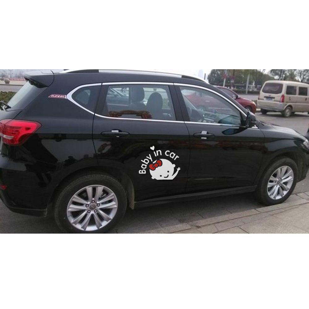 Sticker Dán Trang Trí Xe Hơi Hình Cô Gái Màu Trắng Đen