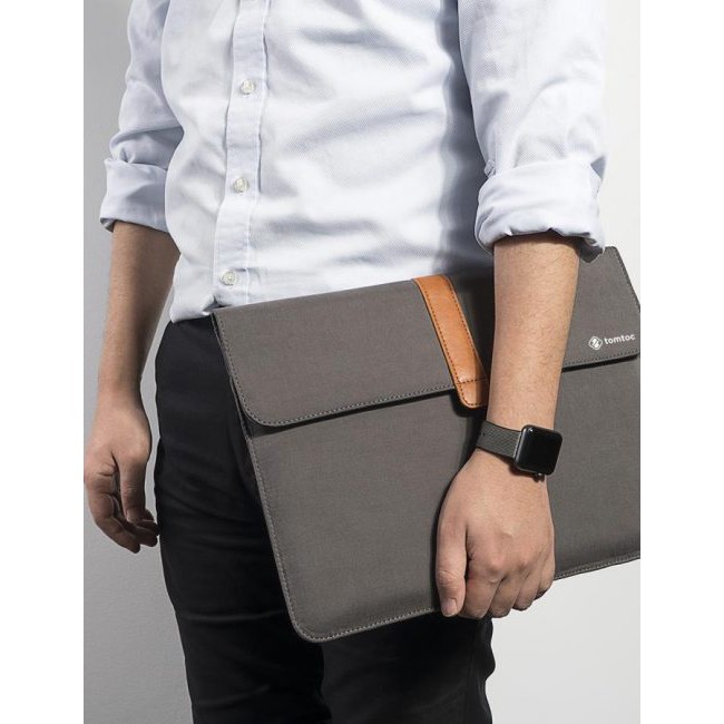 TÚI CHỐNG SỐC TOMTOC (USA) ENVELOPE + POUCH MACBOOK AIR/RETINA13” NEW DARK GRAY