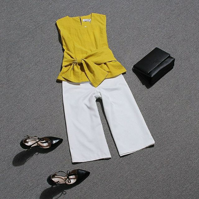 Áo đũi cột nơ bánh bèo