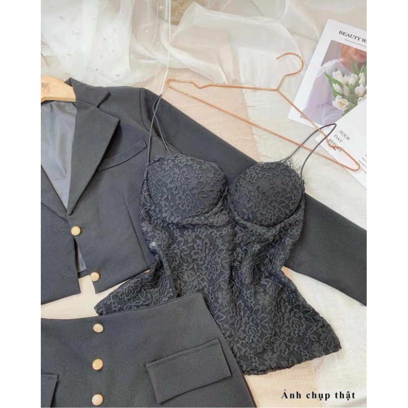 SET VEST T.ẶNG KÈM ÁO BRA REN | BigBuy360 - bigbuy360.vn