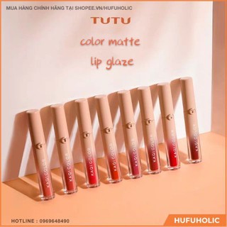 [ HÀNG CÓ SẴN ] TUTU - Son kem lì color matte lip glaze không khô môi