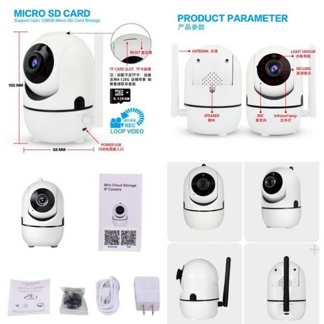 Camera Giám Sát Mini 2mp Full Hd 1080p Tự Động Tích Hợp Cảm Ứng Cho Xiaomi Cctv Killer