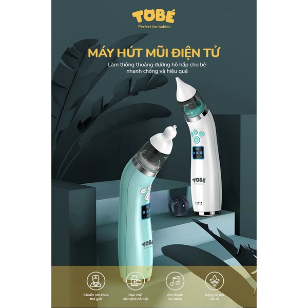 Máy hút mũi điện tử ToBé đầu mềm an toàn cho bé ( Tặng kèm sticker siêu xinh)