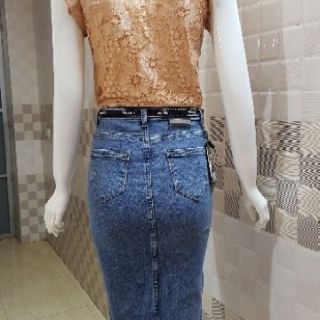 Chân váy bò dáng dài