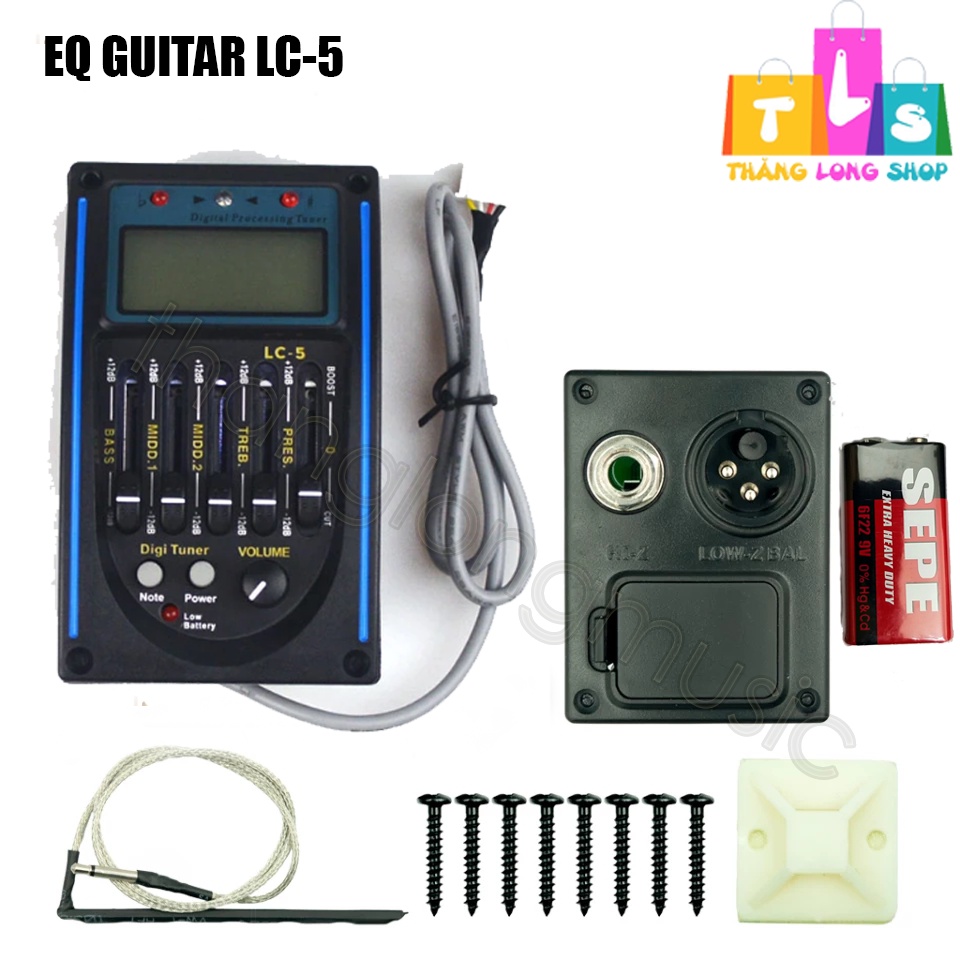 EQ LC-5 - Bộ chỉnh âm Đàn ghi ta 5 băng tần Preamb EQ LC5