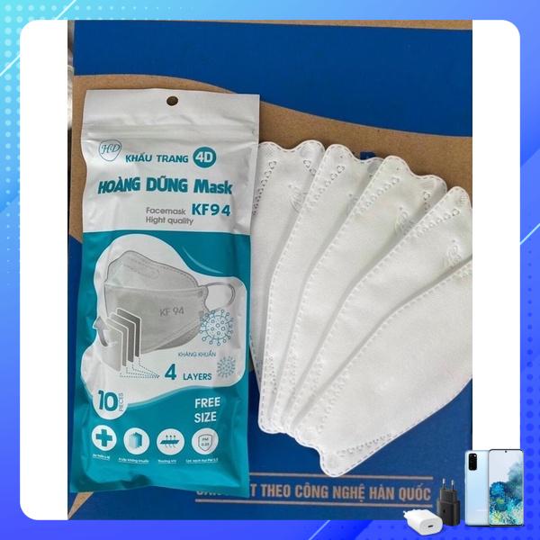 khẩu trang kf94 hoàng dũng kháng khuẩn, không xù lông.