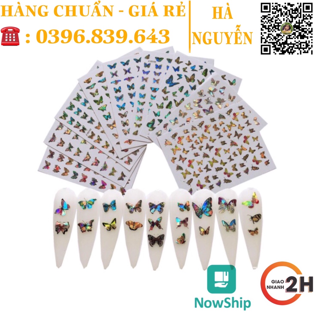 Sticker bướm 5D - Sticker Bướm Trang Trí Móng Nail Phản Quang