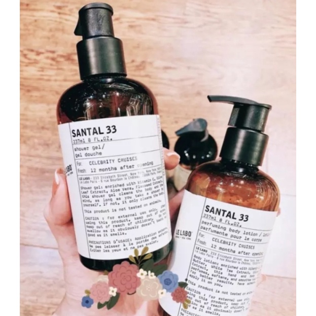 Dưỡng thể và Sữa tắm Le Labo Santal 33 Body Lotion + Shower Gel 330ml Siêu phẩm hot , hương thơm