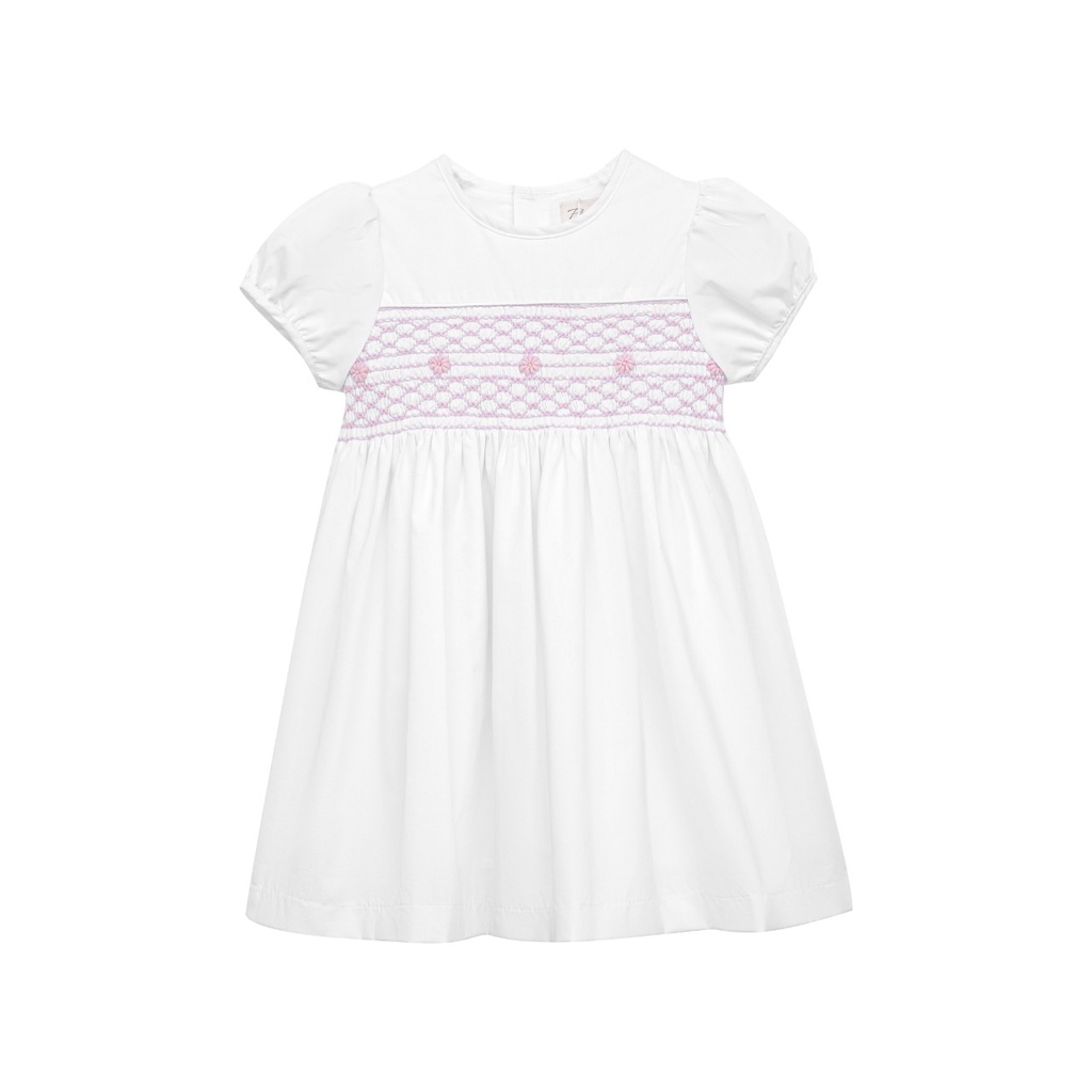 Đầm thêu smock xích móc bé gái tiểu thư dự tiệc cotton cao cấp kiểu dáng châu Âu Pansies Kids V0041 V0042 V0043 V0044