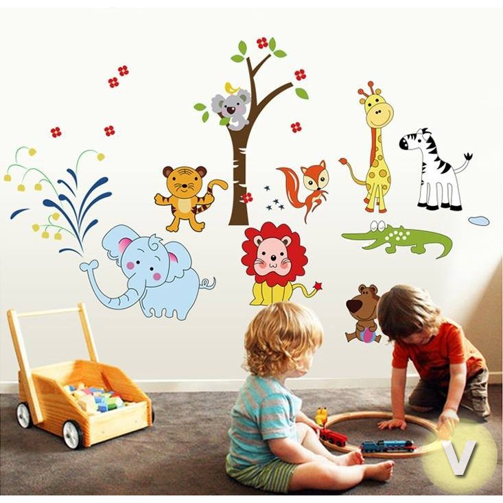 Decal dán tường Vườn thú tiếng anh số 4