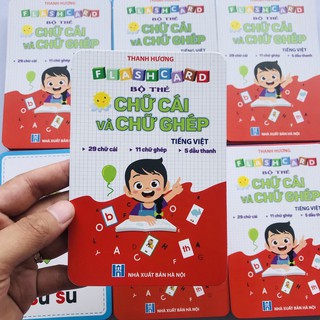 Bộ thẻ flashcard chữ ghép và chữ cái, chữ số cho bé học tiếng việt(khổ lớn 10x15cm)