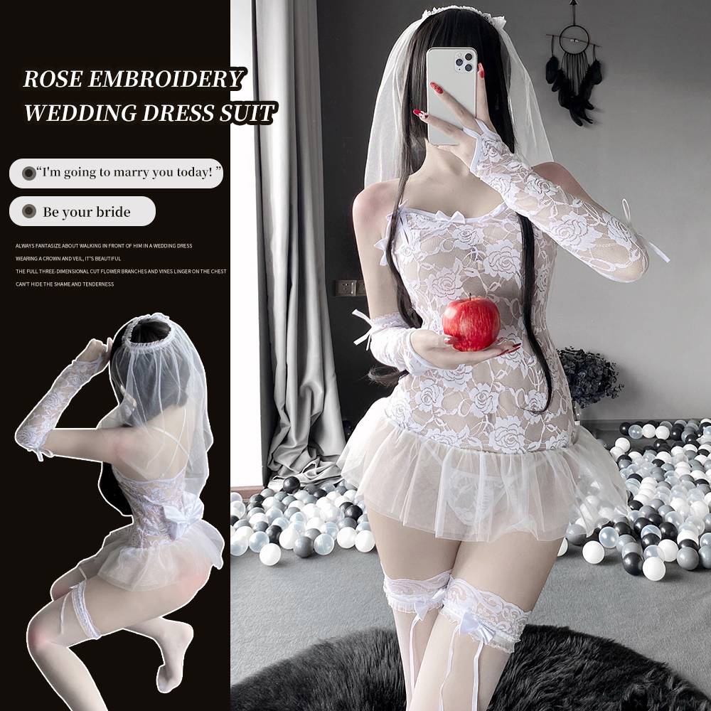 Bộ Đồ Lót Ren Lưới Hóa Trang Cô Dâu Gợi Cảm Cho Nữ | BigBuy360 - bigbuy360.vn
