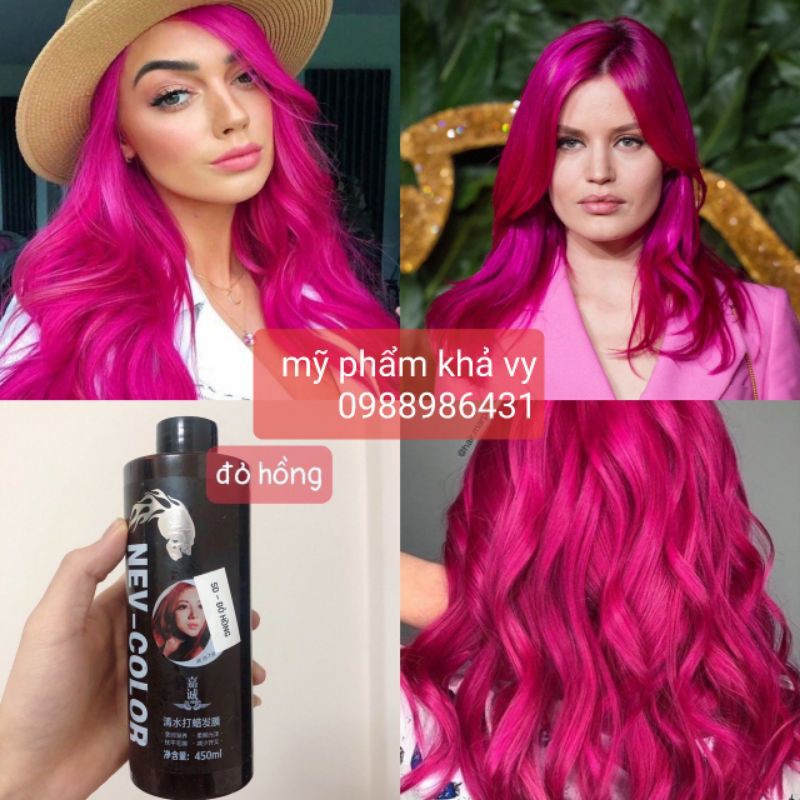 Nhuộm Phủ Bóng Hàn Quốc Màu Đỏ Hồng RED PINK Đẹp