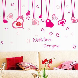 Decal dán tường Dây thả trái tim