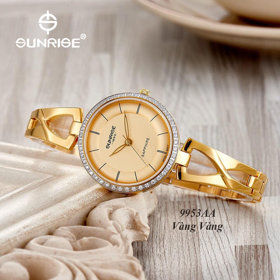 Đồng hồ nữ chính hãng Sunrise 9953AA dây kim loại Sapphire Chống Xước, Chống Nước