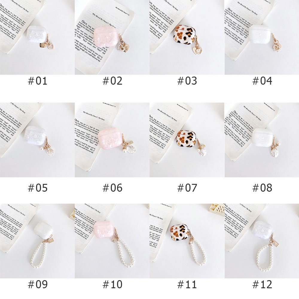 Vỏ Bảo Vệ Hộp Sạc Tai Nghe Airpods 3 2 1 Pro Đính Ngọc Trai Lấp Lánh Sang Trọng Chống Rơi Kèm Móc Khóa Tiện Dụng