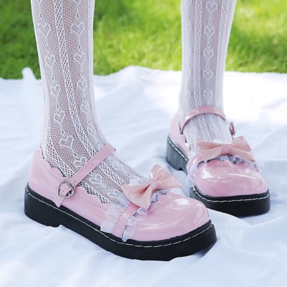 Giày Búp Bê Nữ Ulzzang Vintage, Giày Lolita Da Bóng Mềm Gắn Nơ Quai Ngang Mảnh Đế Dày 3cm Hàn Quốc- Iclassy_shoes