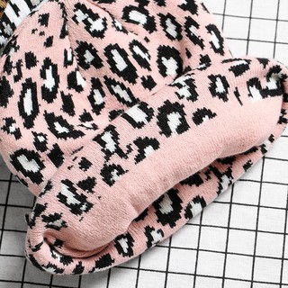 Mũ Len Beanie Họa Tiết Da Báo
