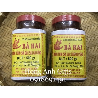 MẮM TÔM CHÀ BÀ HAI GÒ CÔNG - hủ 500g