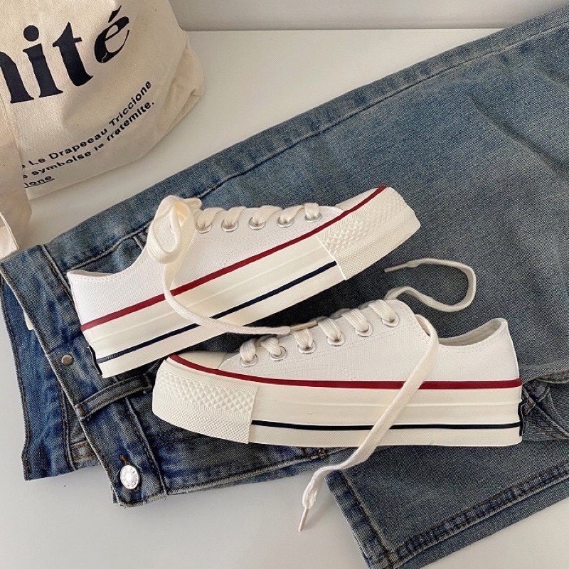 Giầy thể thao nữ viền ở đế mẫu đơn giản siêu sang phong cách giá rẻ mã 4