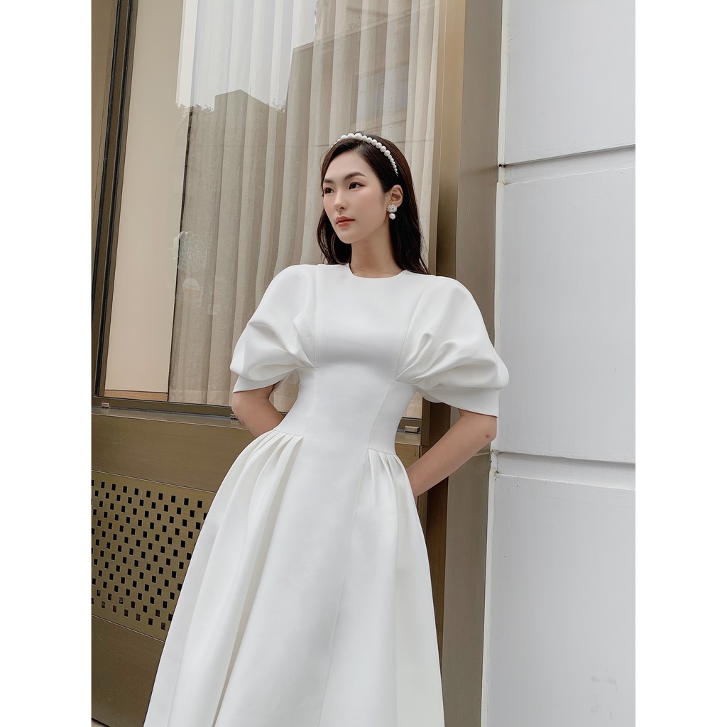 ☀️ Váy trắng nữ ☀️[HÀNG THIẾT KẾ Flane] tay phồng, váy dự tiệc cho quý cô hàng thiết kế | BigBuy360 - bigbuy360.vn