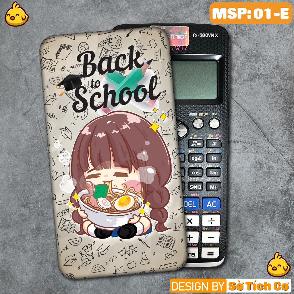 Miếng dán máy tính cầm tay fx-570, fx-580, fx880, Casio, Vinacal,... chủ đề Back to school MSP: 01