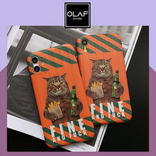 Ốp iPhone ngầu mèo béo ôm be.er cá tính cute dễ thương. Dành cho iPhone 7 plus/ 8 plus/ X/ XS/ Xs Max/ 11/ 11 Pro Max