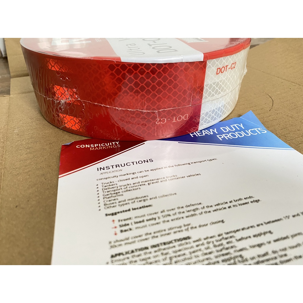 Phản quang xe tải màu trắng +đỏ 5 mét