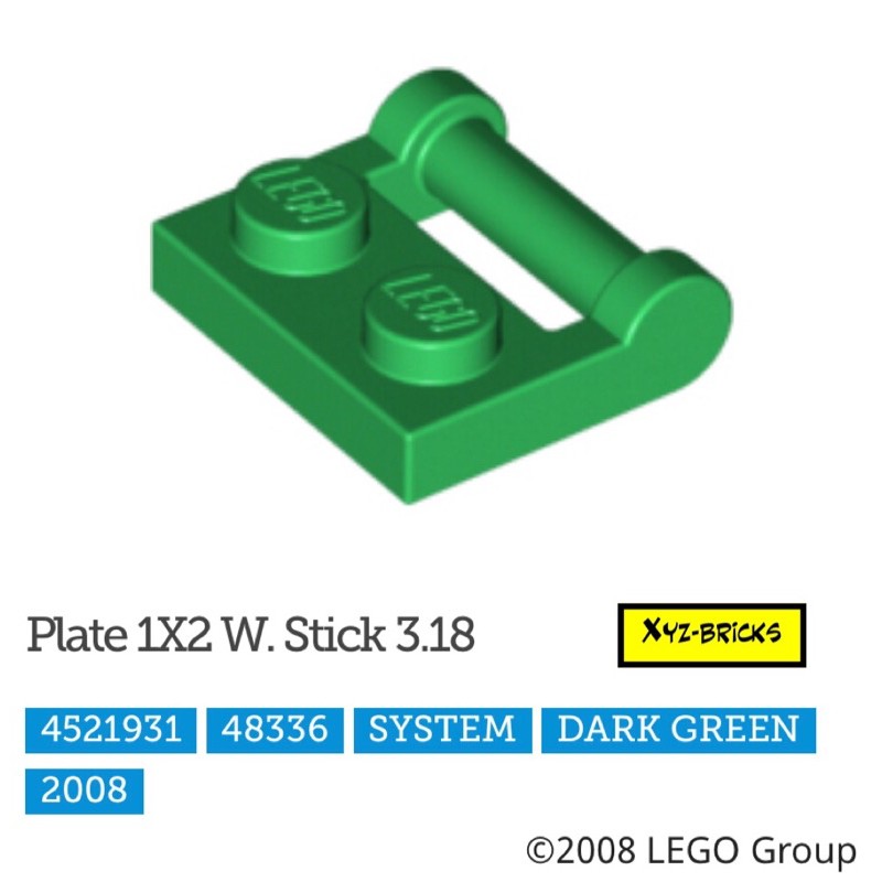 Bộ Phận Lắp Ráp Lego 4521931 - Plate 1x2 Với Que 3.18 Màu Xanh Đậm