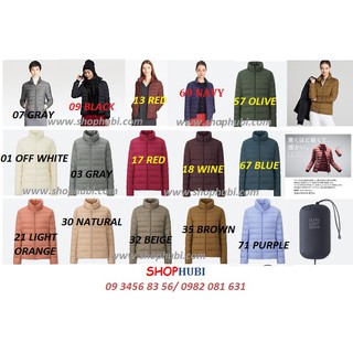 Áo lông vũ siêu nhẹ chịu mưa nữ không mũ UNIQLO Nhật 2018