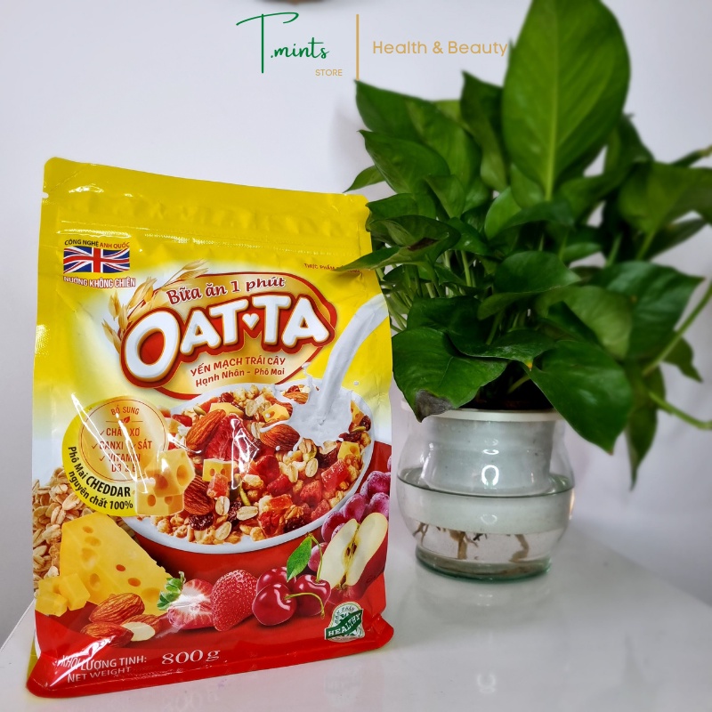 Ngũ Cốc OATTA Vàng Yến Mạch Trái Cây Hạnh Nhân Phô Mai, Giảm Cân, Ăn Kiêng, Ăn Sáng, Bữa Ăn 1 Phút 800g