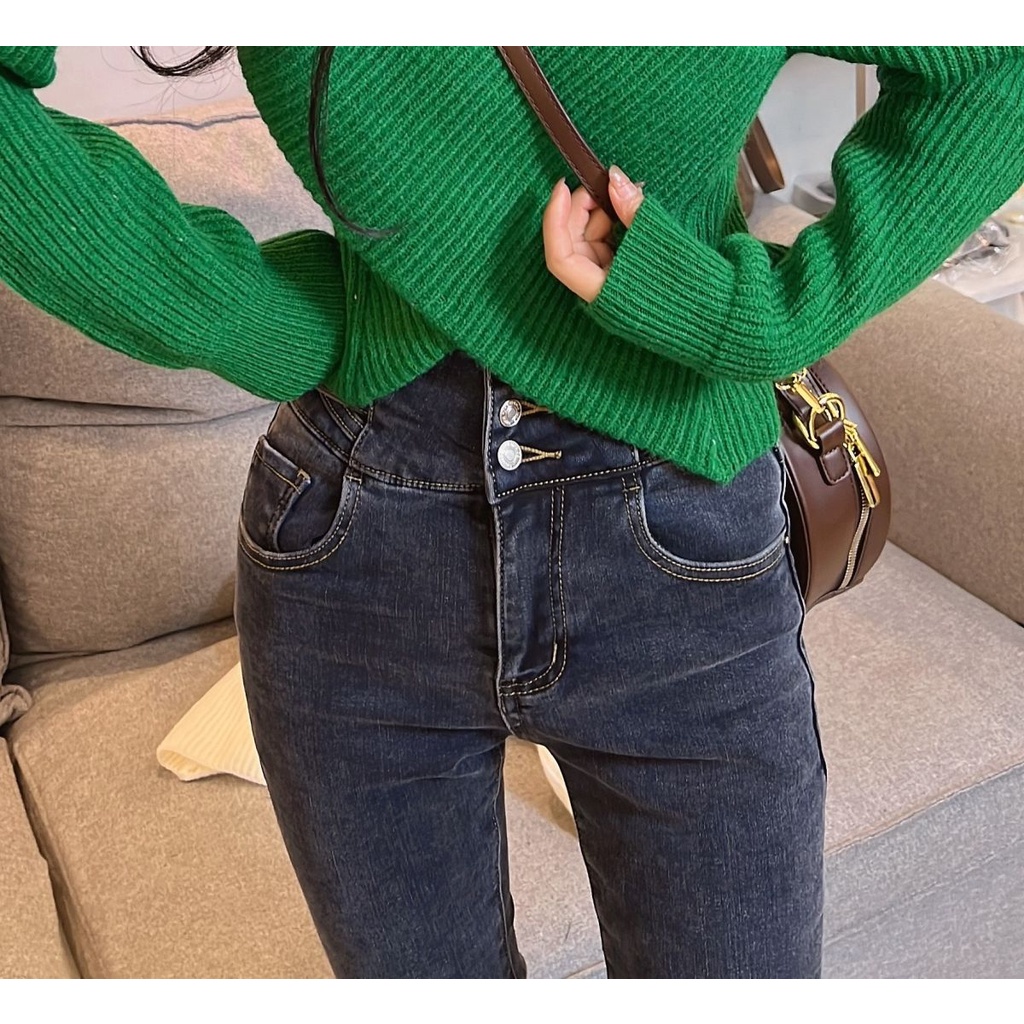 Áo len tay dài cổ chữ V thời trang dành cho nữ