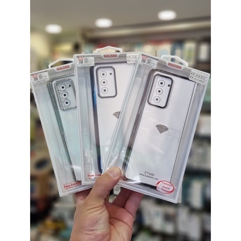 Ốp lưng Sulada trong viền màu cho Samsung Z Fold 2 5G mỏng nhẹ ôm máy không ố màu