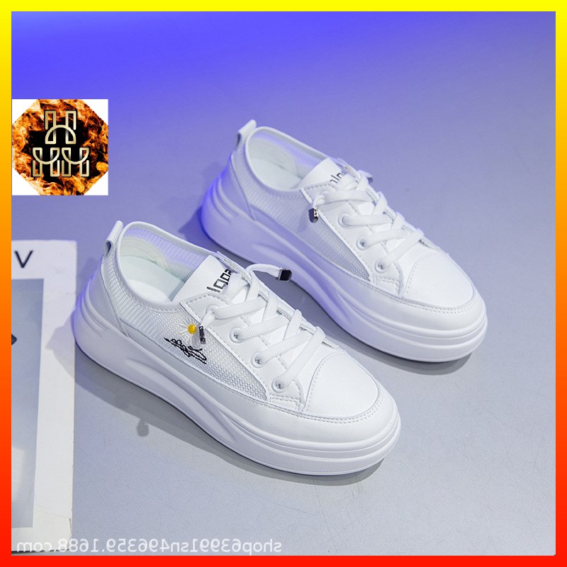 Giày sneaker nữ hoa cúc trắng, giày sneaker nữ đẹp cho bạn gái năng động.
