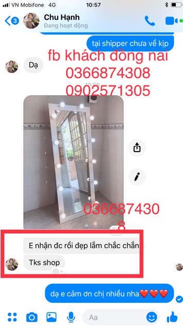 Gương cho shop thời trang