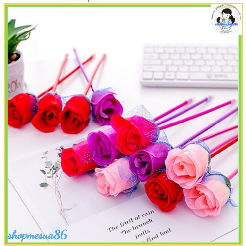 Bút bi nước Bông Hoa Hồng, bút hoa hồng siêu to_ Bút cute dễ thương giá si bán buôn