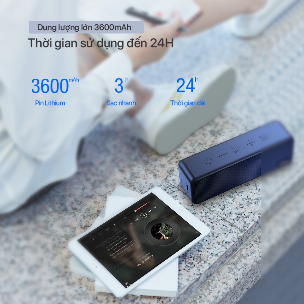 Loa Bluetooth Mini Bass Mạnh Chống Nước Di Động VIVAN VS20 5.0 Nghe Nhạc Chính Hãng Giá Rẻ Đọc Thẻ Micro SD & AUX Miseo