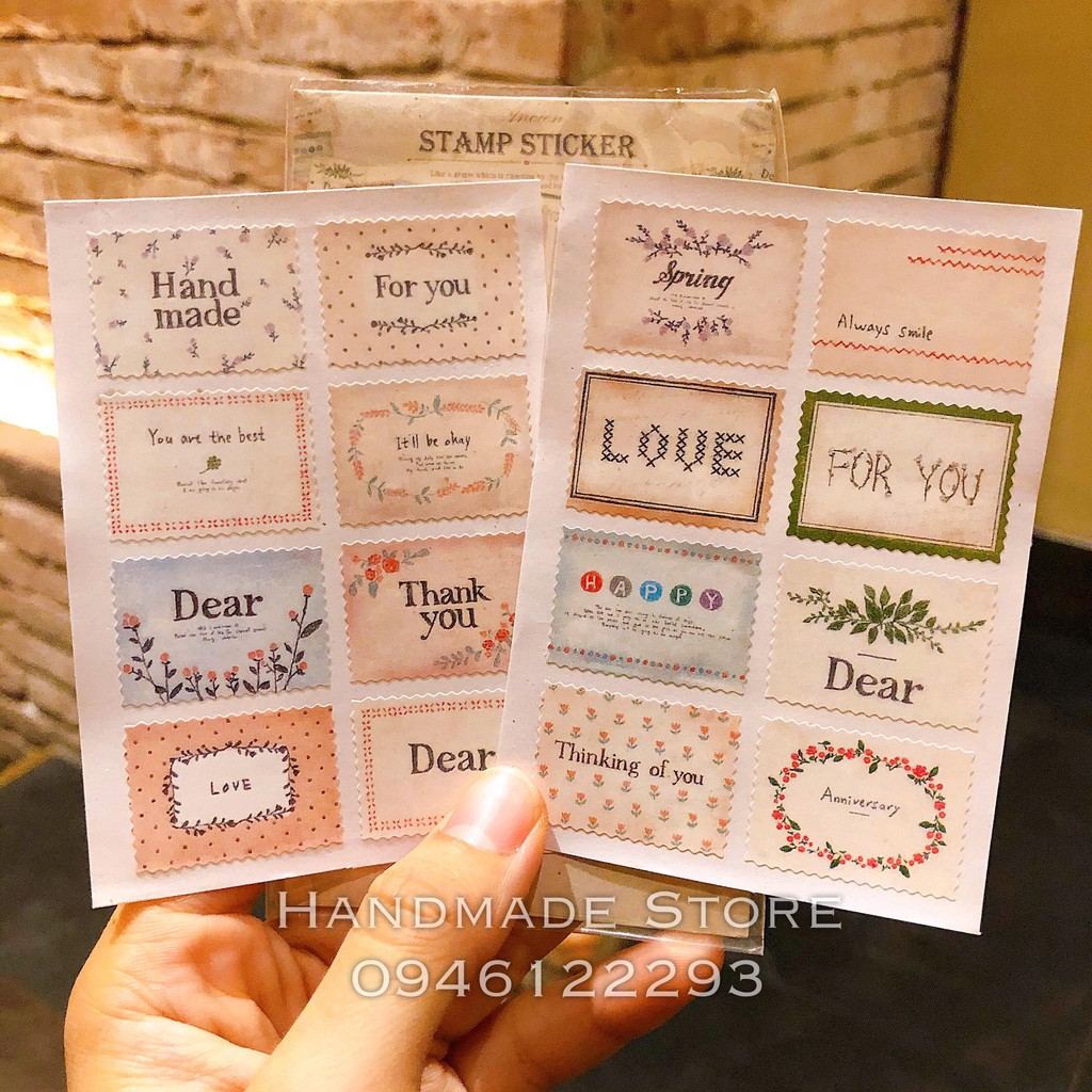 Set 2 bảng Sticker tem