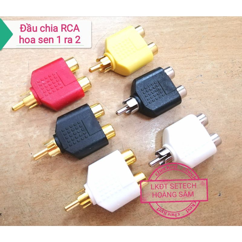 Đầu chia RCA hoa sen 1 đầu đực ra 2 đầu cái dùng cho AV audio