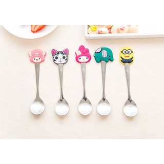 Combo 5 cái muỗng inox tay cầm hoạt hình