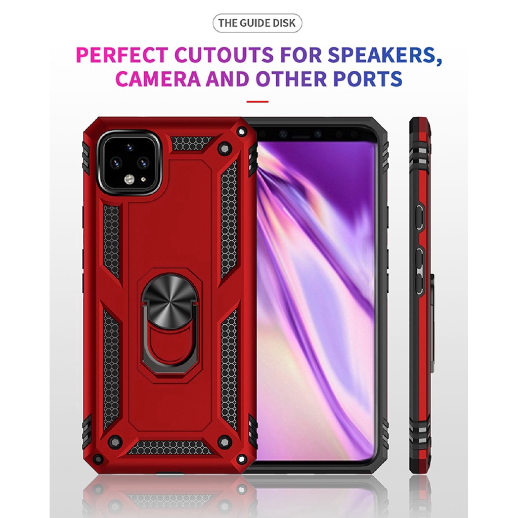 Ốp điện thoại PC cứng kèm vòng khuyên đỡ chống sốc cho GOOGLE PIXEL 4 XL
