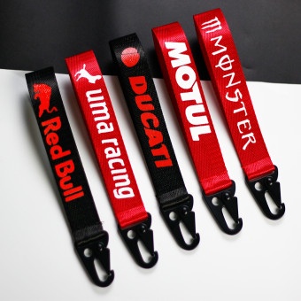 Móc Khóa Xe Máy Vải Satin, Đầu Khóa Đồng Cao Cấp