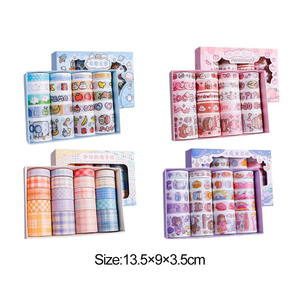 Set 20 Cuộn Băng Keo Washi Họa Tiết Dễ Thương Chất Lượng Cao