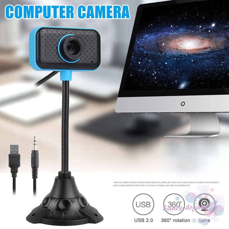 Webcam máy tính 30FPS USB 2.0 HD có micro và kẹp cố định tiện lợi | BigBuy360 - bigbuy360.vn