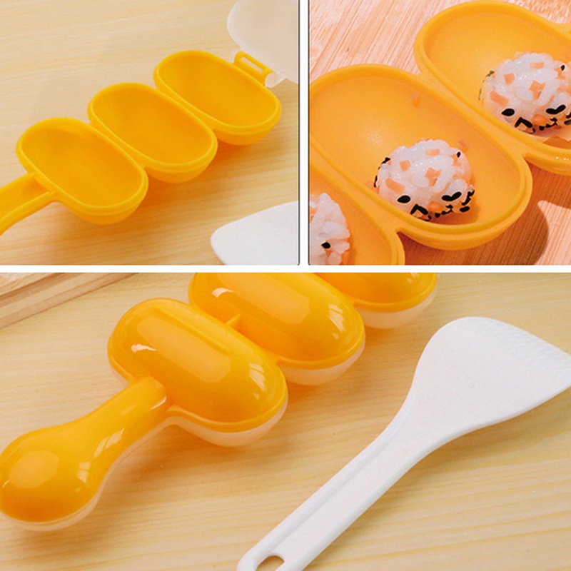 Khuôn Lắc Làm Cơm Nắm 3 Ngăn Tiện Dụng