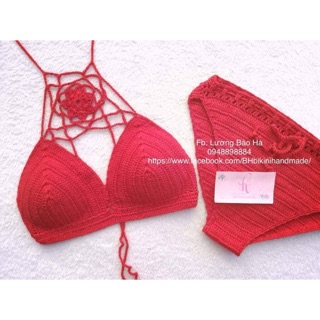 Freeship bộ bikini len móc thời trang 2018